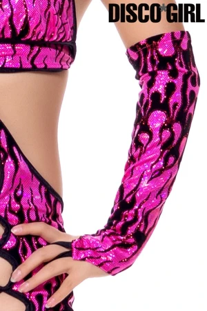 [BL商品対応]ロンググローブ・ラメフレームピンク