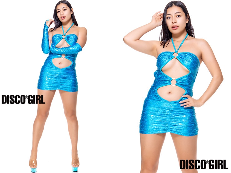 Oリングフロントオープンボディコン・マーメイドターコイズ2