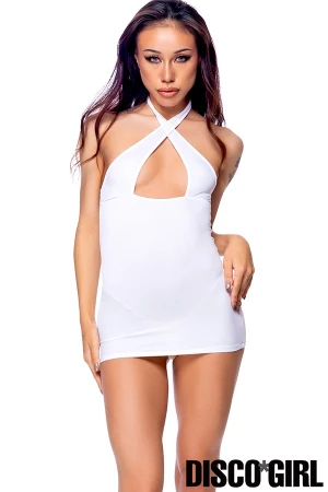 クロスホルターネックボディコンシャス・ホワイト