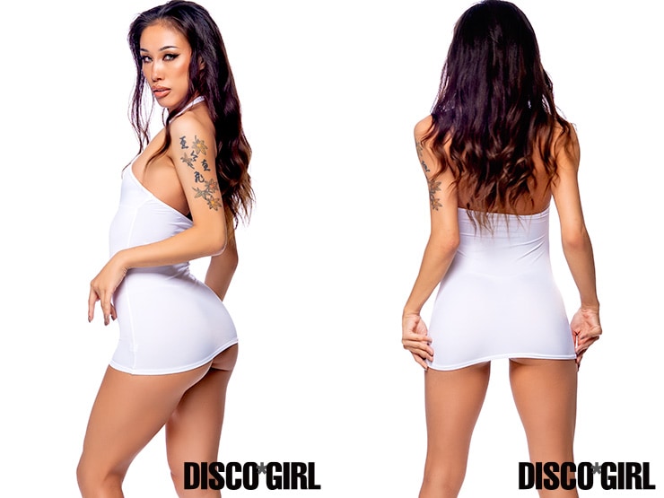 クロスホルターネックボディコンシャス・ホワイト