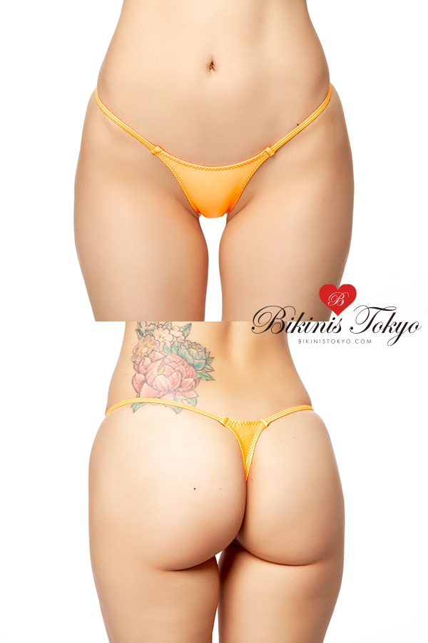 Wet素材艶ミニTバックショーツ・オレンジ