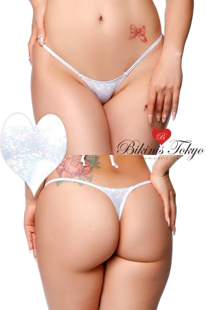 【BikinisTokyoオリジナル】マイクロTバックショーツ・ホログラムラメホワイト