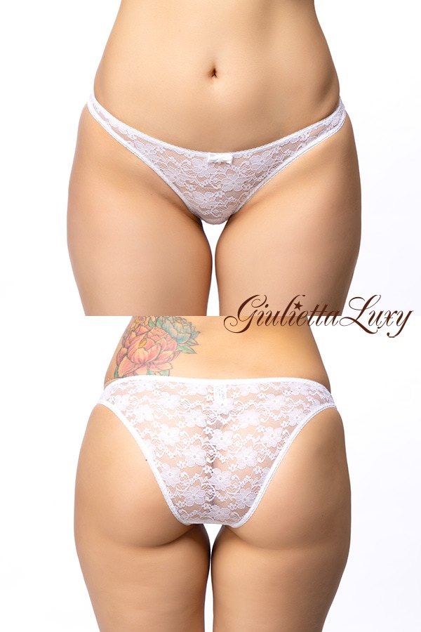 【ユニセックス】総レースフルバックショーツ・ホワイト