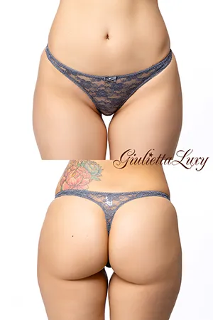 【ユニセックス】総レースTバックショーツ・グレー