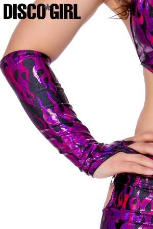 [BL商品対応]ロンググローブ・メタリックファイヤーピンク