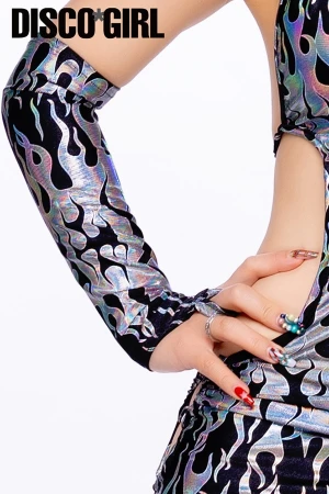 [BL商品対応]ロンググローブ・メタリックファイヤーシルバー