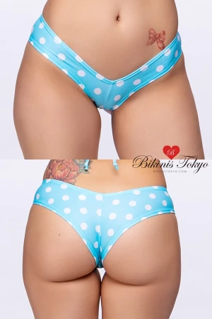 【BikinisTokyoオリジナル】マイクロヒップハングボトム・ブルーホワイトドット