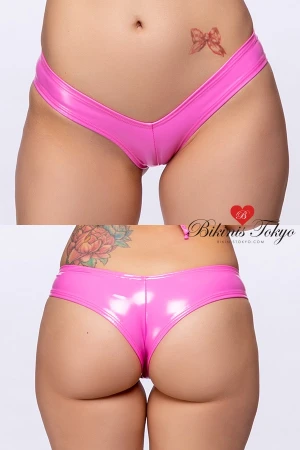 【BikinisTokyoオリジナル】マイクロヒップハングボトム・ツルテカビニール調ピンク