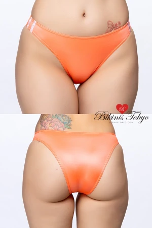 【ユニセックス】スーパーウェット素材ライン入りフルバックブルマ・オレンジ