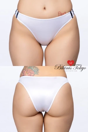 【ユニセックス】スーパーウェット素材ライン入りフルバックブルマ・ホワイト