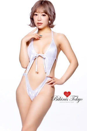 変形ハイレグTバックレオタード・ミストラメホワイト