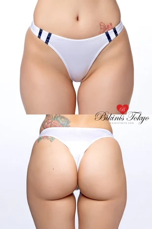 【ユニセックス】スーパーウェット素材ライン入りリオバックブルマ ・ホワイト