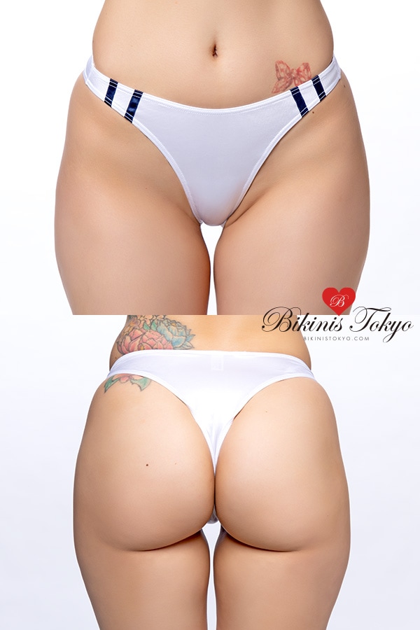 【ユニセックス】スーパーウェット素材ライン入りリオバックブルマ ・ホワイト