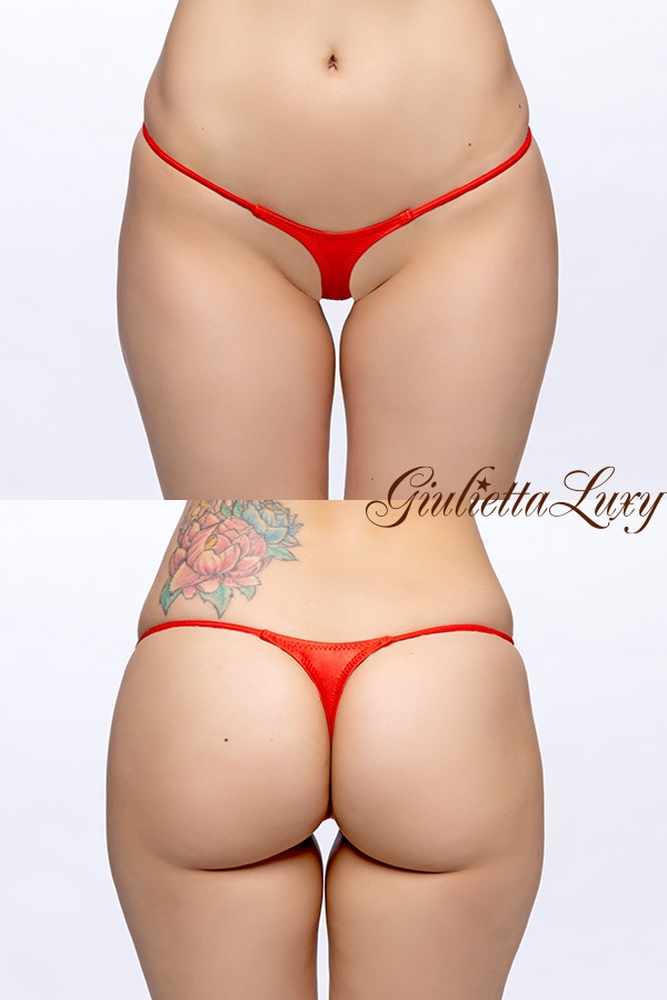 ハギなしティアドロップTバックショーツ・レッド