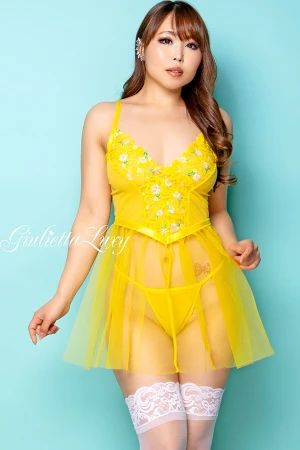 フローラルイエローベビードールセット