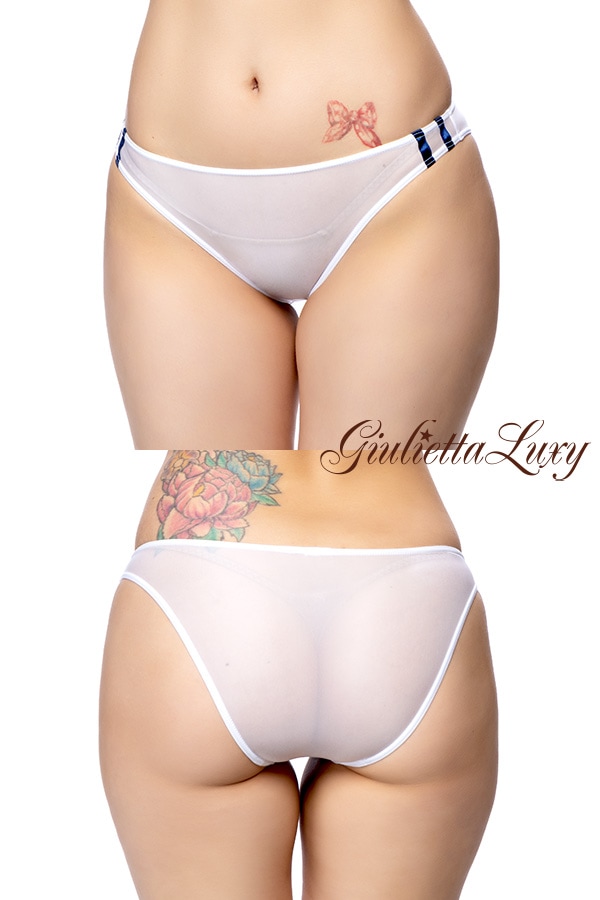 【ユニセックス】スケスケブルマライン入りショーツ・ホワイト