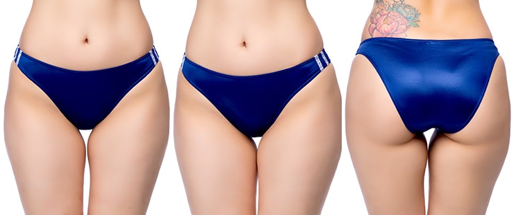 【ユニセックス】スーパーウェット素材ラインブルマフルバックショーツ・ネイビー