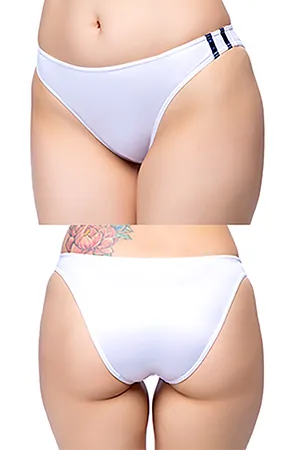 【ユニセックス】スーパーウェット素材ラインブルマフルバックショーツ・ホワイト