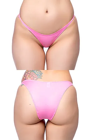 透けハイレグハーフバックショーツ・ピンク