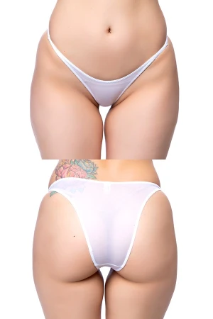透けハイレグハーフバックショーツ・ホワイト