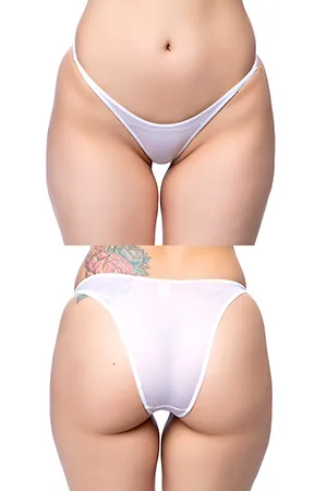 透けハイレグハーフバックショーツ・ホワイト
