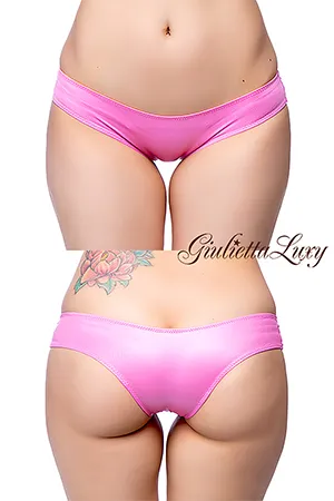 光沢スーパーWET素材ローライズボックスショーツ・ピンク