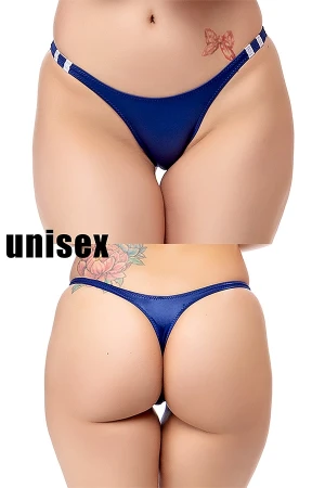 【ユニセックス】スーパーウェット素材サイド細めTバックブルマショーツ・ネイビー