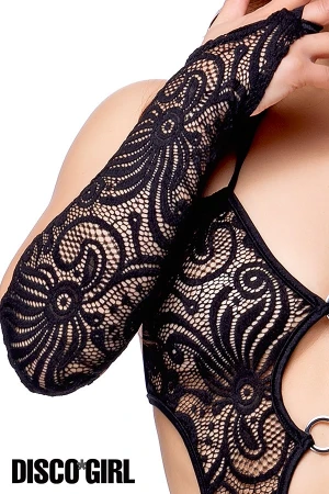 [BL商品対応]ロンググローブ・クロシェブラック