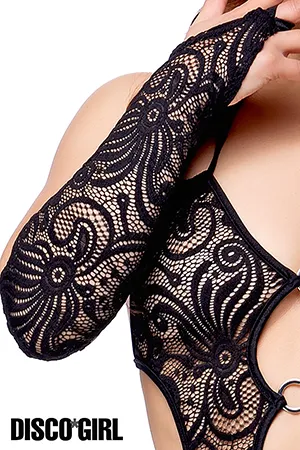 [BL商品対応]ロンググローブ・クロシェブラック