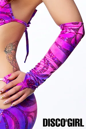 [BL商品対応]ロンググローブ・マーブルラメパープルピンク