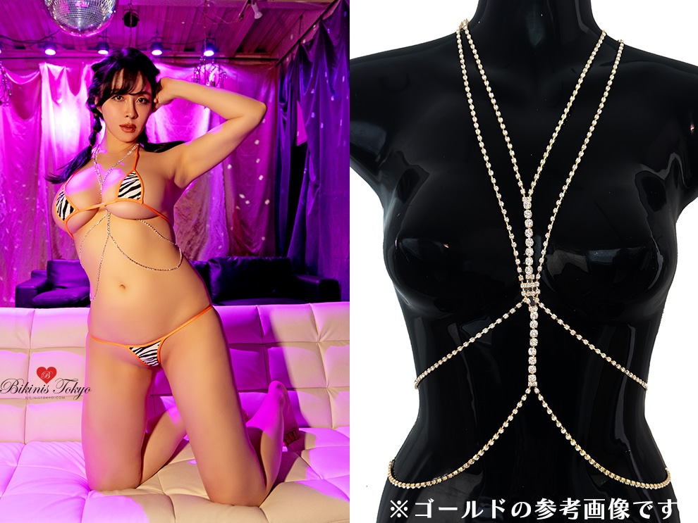 ラインストーンボディアクセサリー・シルバー