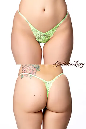 ストレッチレースTバックショーツ・グリーン