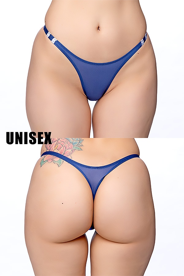 【ユニセックス】すけすけシースルーブルマ風Tバックショーツ・ネイビー