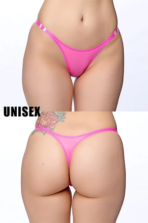 【ユニセックス】すけすけシースルーブルマ風Tバックショーツ・ピンク