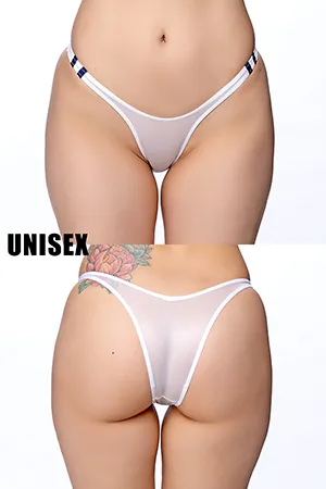 【ユニセックス】すけすけシースルーブルマ風ハーフバックショーツ・ホワイト