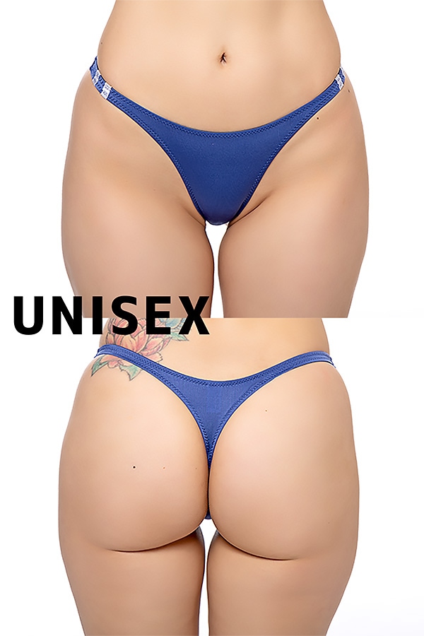 【ユニセックス】ローライズブルマ風Tバックショーツ・ネイビー