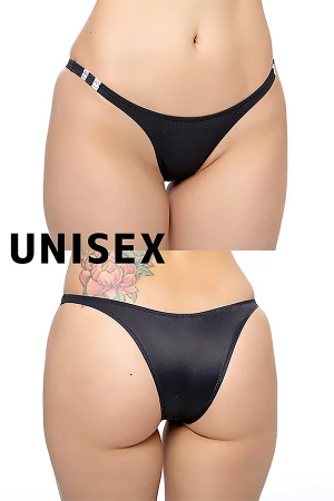 【ユニセックス】ローライズブルマ風ハーフバックショーツ・ブラック