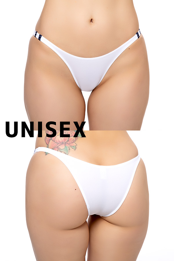 【ユニセックス】ローライズブルマ風ハーフバックショーツ・ホワイト