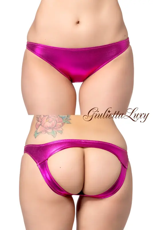 【ユニセックス】バックオープンメタリックショーツ・ピンク