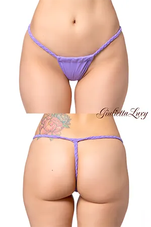 【ユニセックス】編みヒモふんどしモチーフGストリングショーツ・ラベンダー