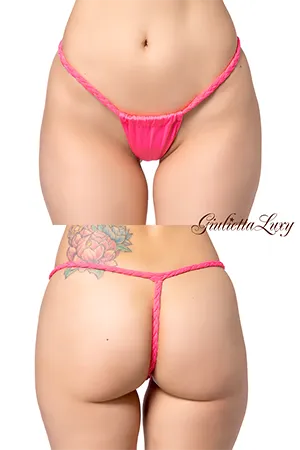 【ユニセックス】編みヒモふんどしモチーフGストリングショーツ・ピンク