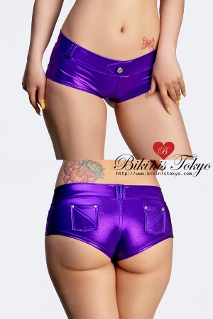マイクロミニ ホットパンツ・ラメパープル