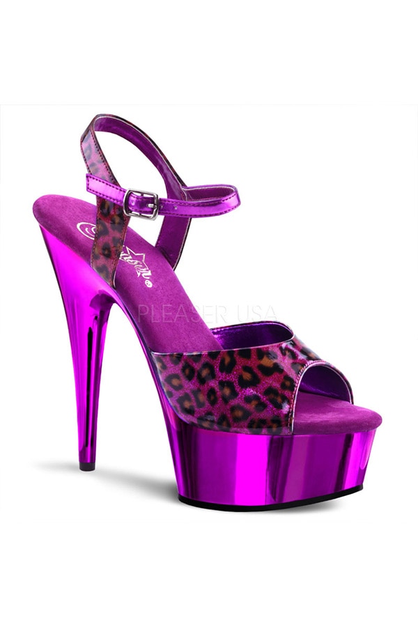 [ Pleaser プリーザー ] ハイヒール サンダル ミュール/ピンクチーター DEL609CP/PPCP/M