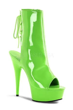 [ Pleaser プリーザー ] ネオンカラーショートブーツ/ライム DEL1018UV/NGN/M