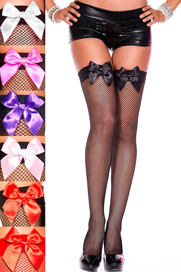 リボンガーター 網タイツ