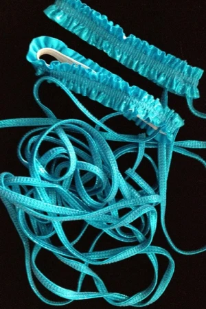 ガーター付き   レッグロープ2本セット・ラメターコイズ