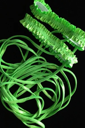 ガーター付き   レッグロープ2本セット・ラメライム