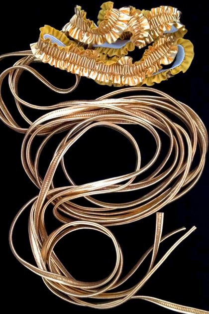 ガーター付き レッグロープ2本セット・ゴールド