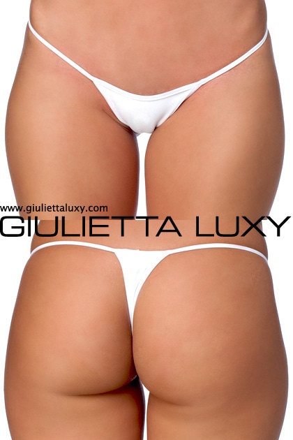 細ヒモ光沢miniTバック・ホワイト