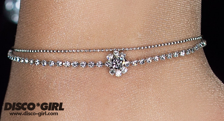 ラインストーン アンクレット